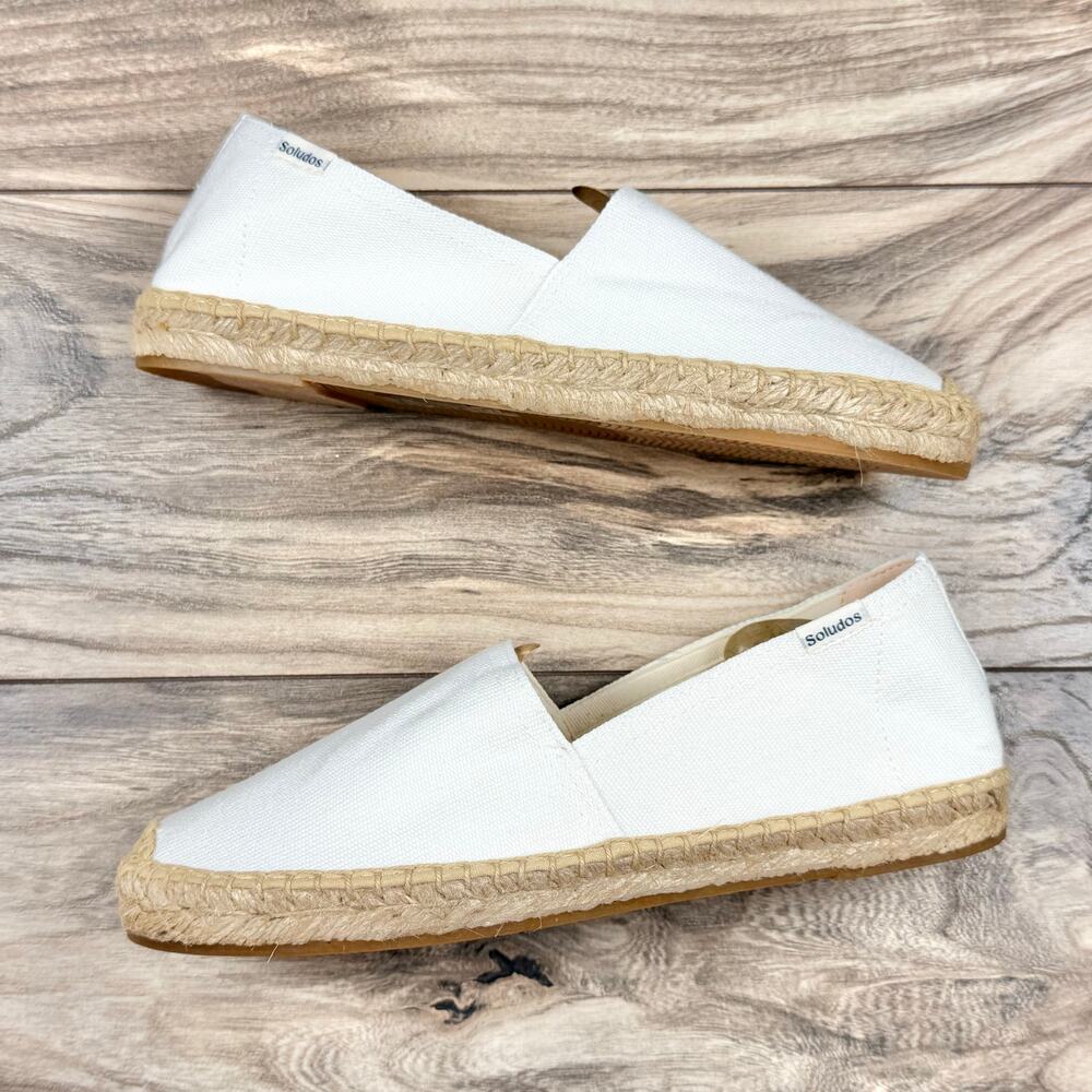 NIB Soludos Dali Original Espadrille Flats Loafers White Canvas 7 - Picture 8 of 12